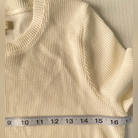 NWT Madewell Knot Front Top Elegant Cream Ribbed  Women's Sweater Size Small - Picture 10 of 14